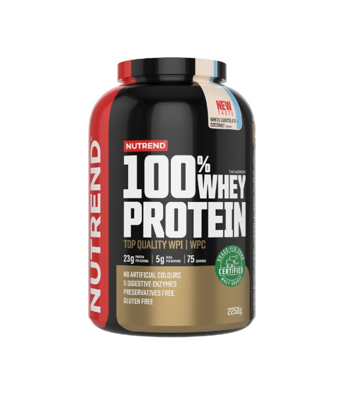 Nutrend 100% Whey Protein 2250 g - bílá čokoláda/kokos
