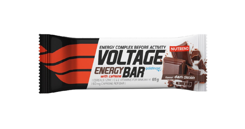 Nutrend Voltage Energy Bar 65g - tmavá čokoláda s kofeinem