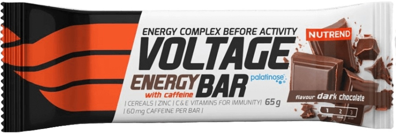 Nutrend Voltage Energy Bar 65g - tmavá čokoláda s kofeinem