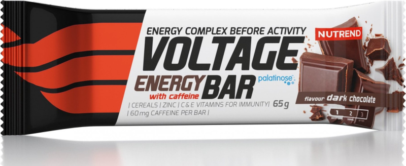 Nutrend Voltage Energy Bar 65g - tmavá čokoláda s kofeinem
