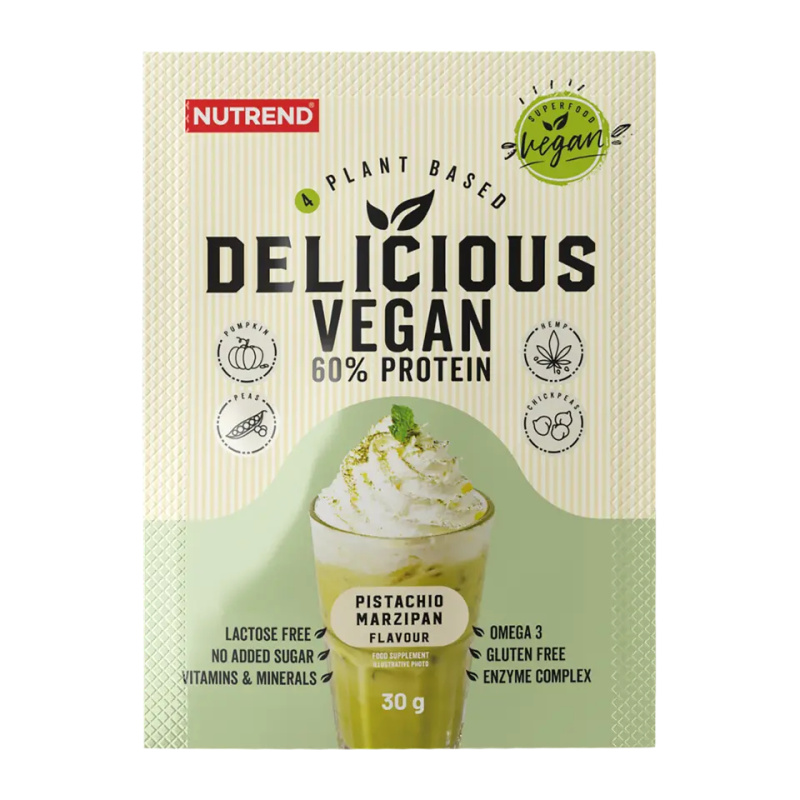Nutrend Delicious Vegan Protein 30 g - Pistácie/marcipán