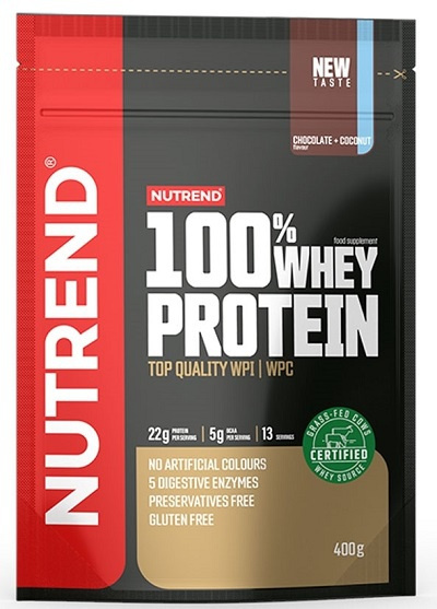 Nutrend 100% Whey Protein NEW, 400 g Příchuť: Bílá čokoláda/Kokos