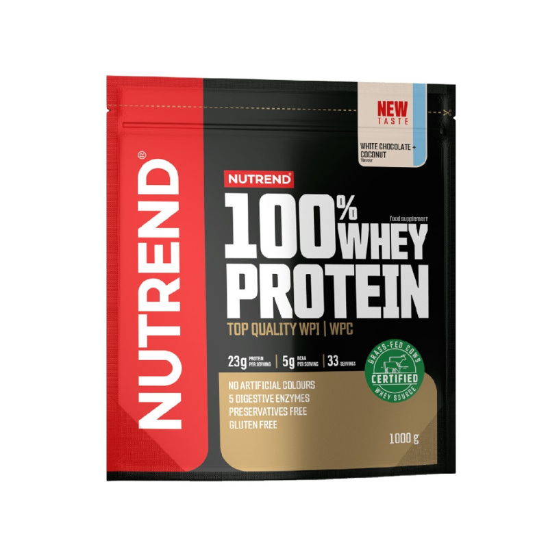 NUTREND 100% Whey Protein, sáček, 1000 g bílá čoko a kokos