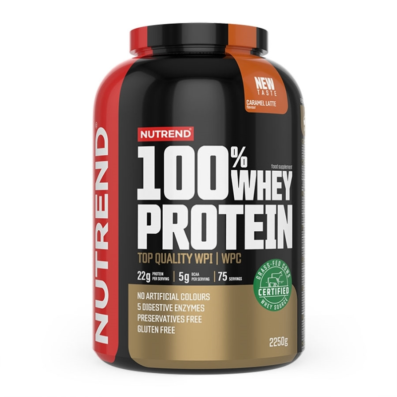 Nutrend 100% Whey Protein NEW 2250 g Příchuť: Karamel/Latte