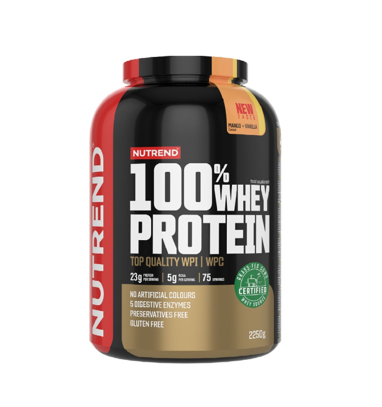 Nutrend 100% Whey Protein NEW 2250 g Příchuť: Vanilka/Mango