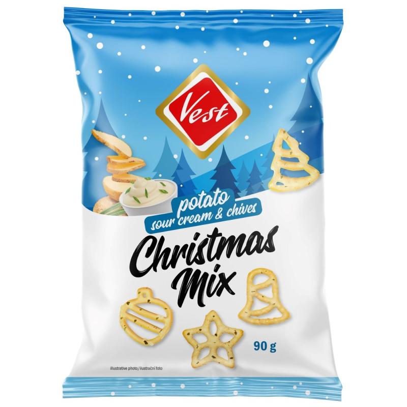 VEST Vánoční mix preclíků zakysaná smetana a pažitka
