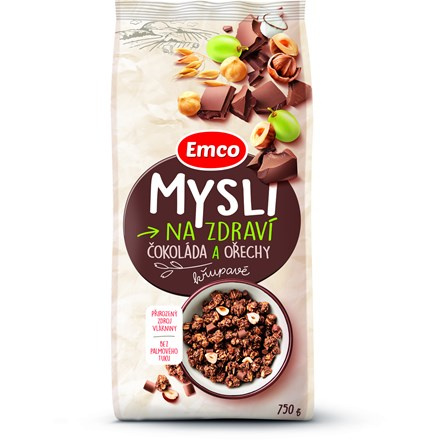 Emco - mysli - čokoláda a lískový oříšek, 750 g