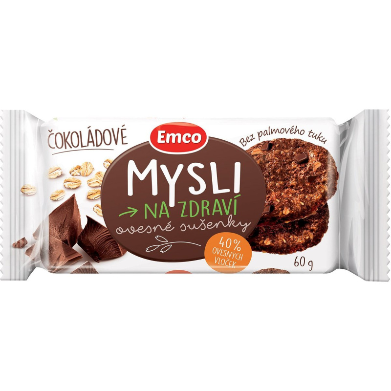 Emco Mysli na zdraví Ovesné sušenky čokoládové