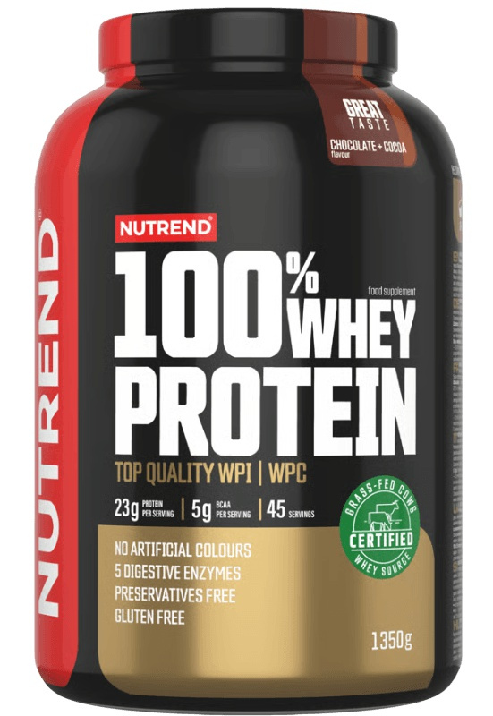 Nutrend 100% Whey Protein 1350 g - čokoláda/kakao