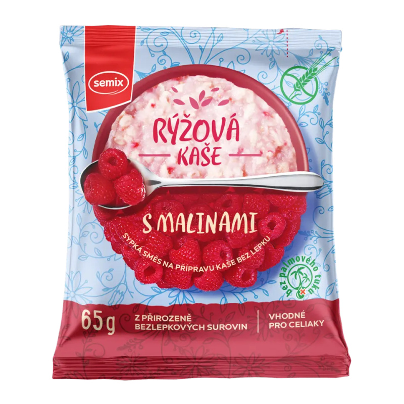 SEMIX Rýžová kaše s malinami bez lepku 65 g
