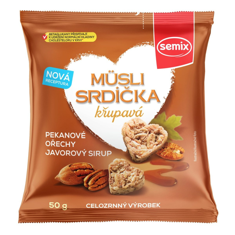 Semix Müsli srdíčka s pekanovými ořechy a javorovým sirupem