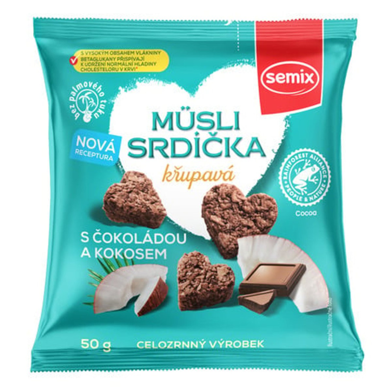 Semix Müsli srdíčka s čokoládou a kokosem