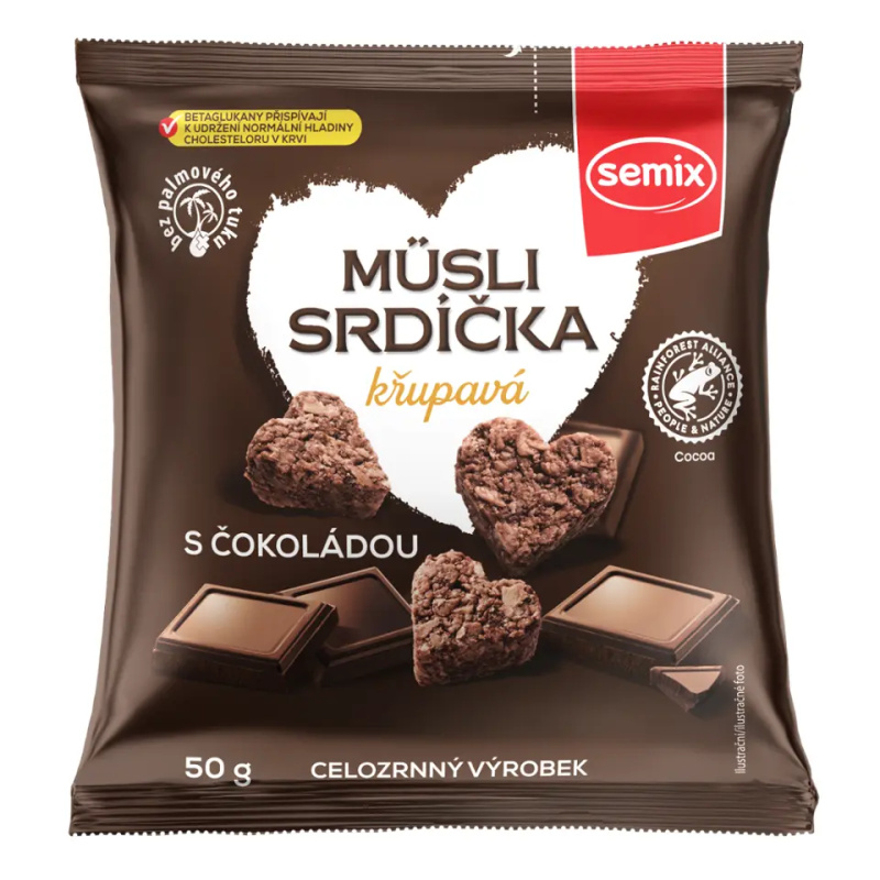 SEMIX Müsli srdíčka křupavá s čokoládou 50 g