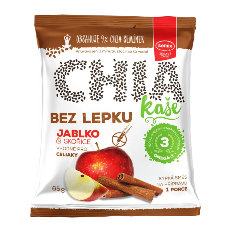 SEMIX Chia kaše bez lepku s jablky a skořící 65 g