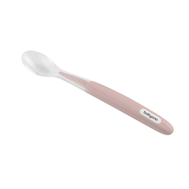 BabyOno Be Active Soft Spoon lžička Pink 6 m+ 1 ks