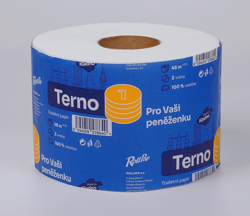 Toaletní papír Terno - 2vrstvý, celulóza, 48 m, 1 role