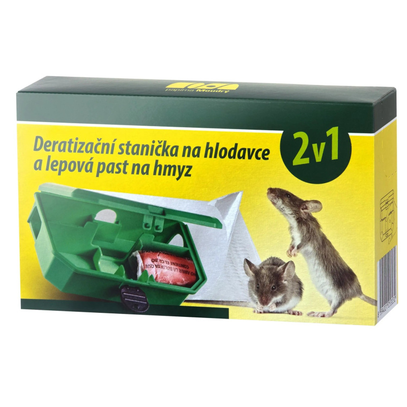 Balhome deratizační stanička na hlodavce a lepová past na hmyz 2v1