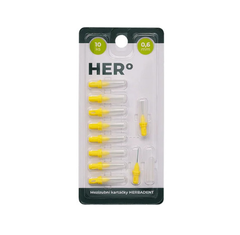 Herbadent UBrush! náhradní mezizubní kartáčky 0,6 mm Yellow 10 ks