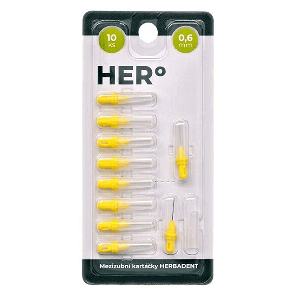 Herbadent UBrush! náhradní mezizubní kartáčky 0,6 mm Yellow 10 ks