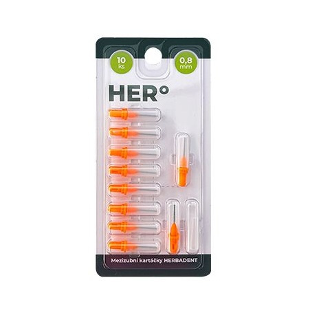 Herbadent UBrush! náhradní mezizubní kartáčky 0,8 mm Orange 10 ks