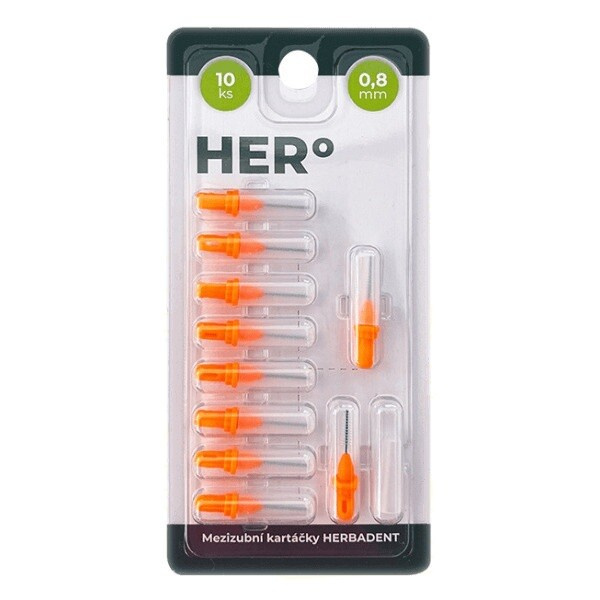 Herbadent UBrush! náhradní mezizubní kartáčky 0,8 mm Orange 10 ks