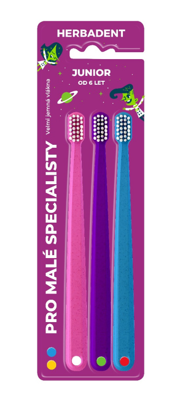 Herbadent Junior Dětský zubní kartáček s velmi jemnými vlákny 6+