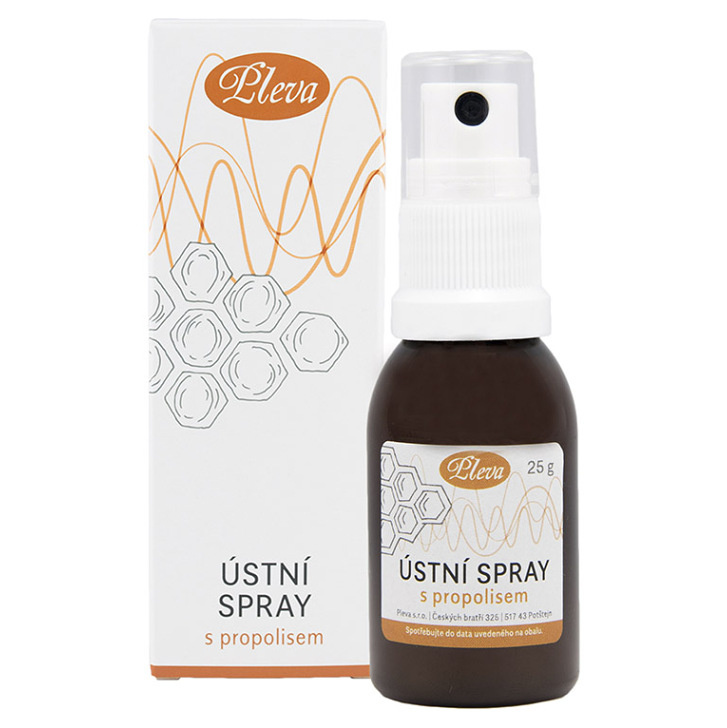 PLEVA Ústní spray s propolisem Hmotnost: 25 gramů
