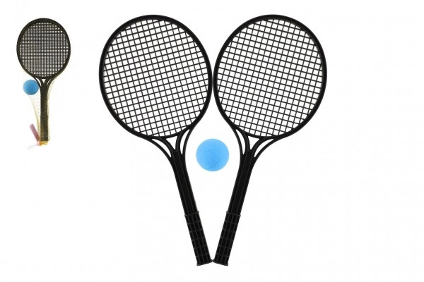 Soft tenis plast černý+míček 53cm v síťce