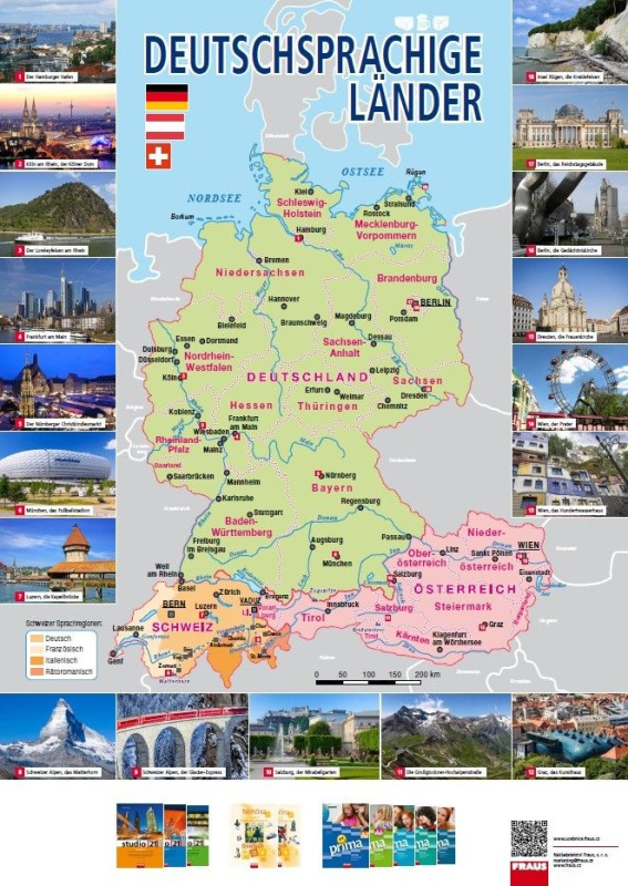 Mapa Deutschsprachige Länder Fraus