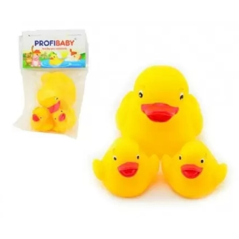 Profibaby Baby kačenka malá pískací set 3ks do vany pro miminko 6cm