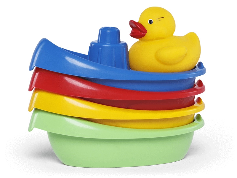 Profibaby Lodička 4 ks + kačenka plast/guma 13 cm v sáčku
