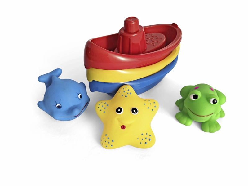 Profibaby Sada do vany 3 lodičky + 3 zvířátka plast