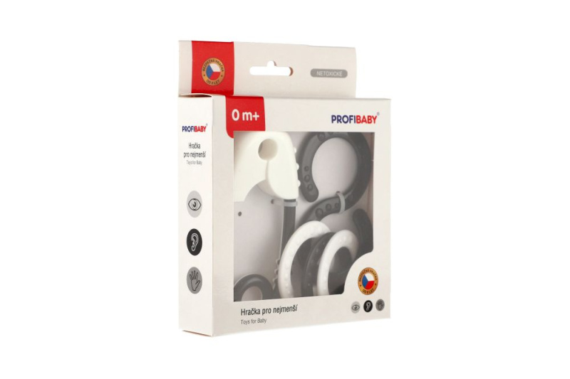 Profibaby Chrastítko 2 ks černobíla