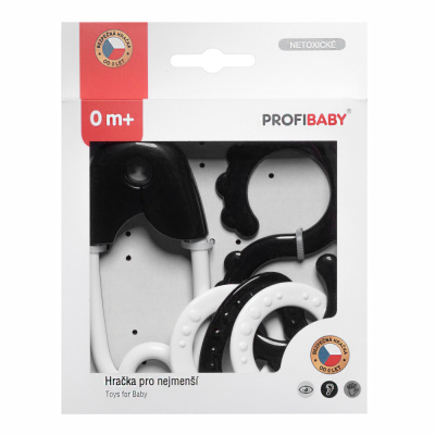 Profibaby Chrastítko 2 ks černobíla