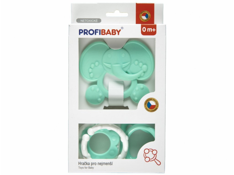 BABY Baby PROFI chrastítko slon s tvary