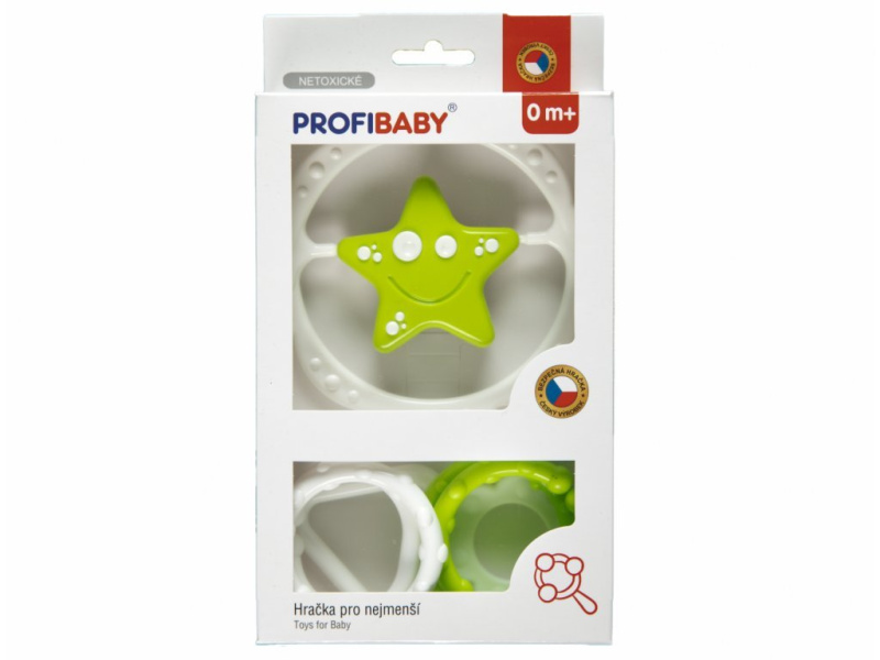 PROFIBABY Baby chrastítko hvězdička s tvary