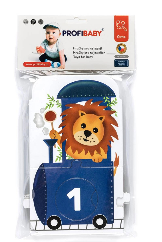 Profibaby puzzle zoo vláček s čísly a zvířátky