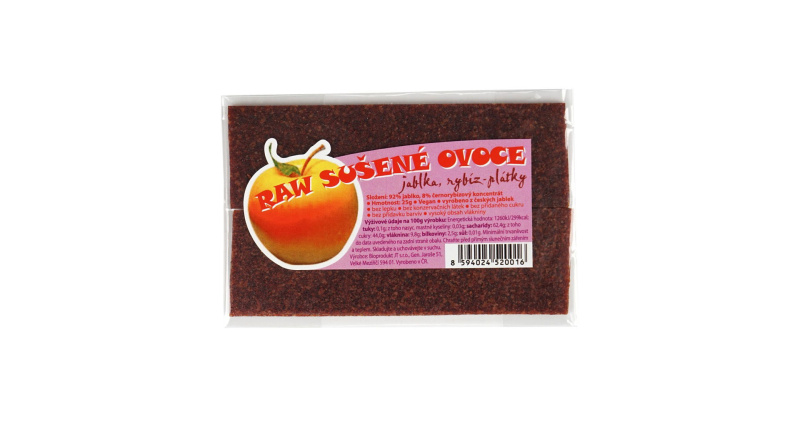 RAW ovocné plátky jablko a rybíz kusy 1 ks