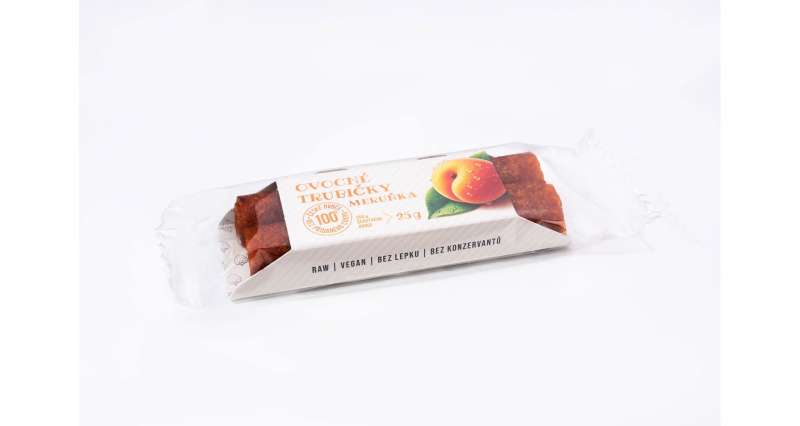 Ovocné trubičky meruňka váha 25g