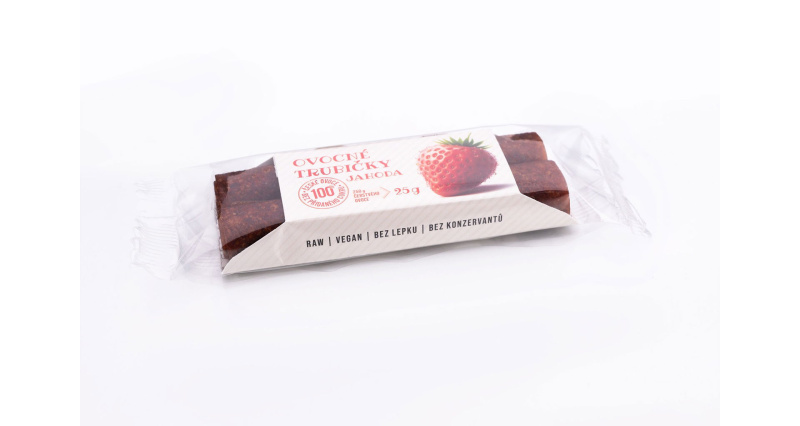 Ovocné trubičky jahoda váha 25g