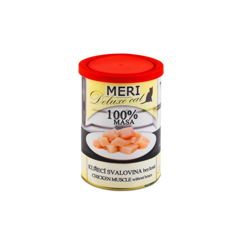 MERI Deluxe Cat kuřecí svalovina bez kosti, konzerva 400g