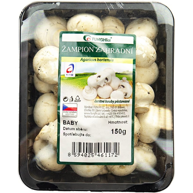 Žampiony bílé Baby, vanička
