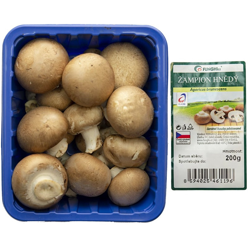 Žampiony hnědé, vanička