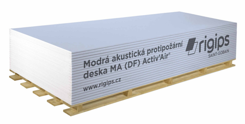 Deska sádrokartonová akustická Rigips MA (DF) Activ'Air 2 000×1 250×12,5 mm