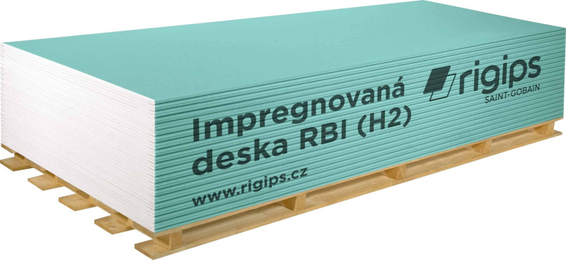 Deska sádrokartonová Rigips RBI 2 000×1 250×12,5 mm