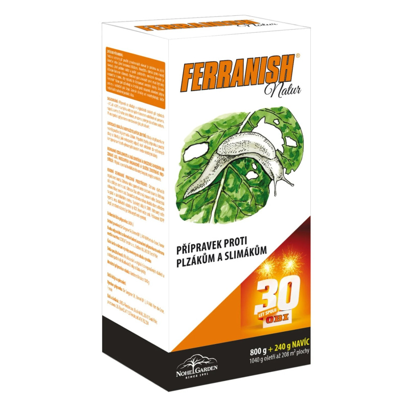 NOHEL GARDEN Moluskocid FERRANISH NATUR 800 g + 240 g NAVÍC