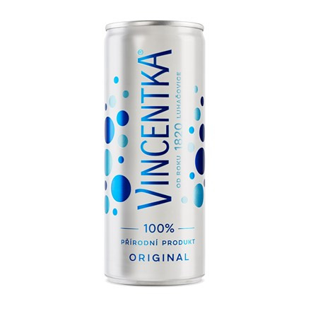 Vincentka minerální voda plech