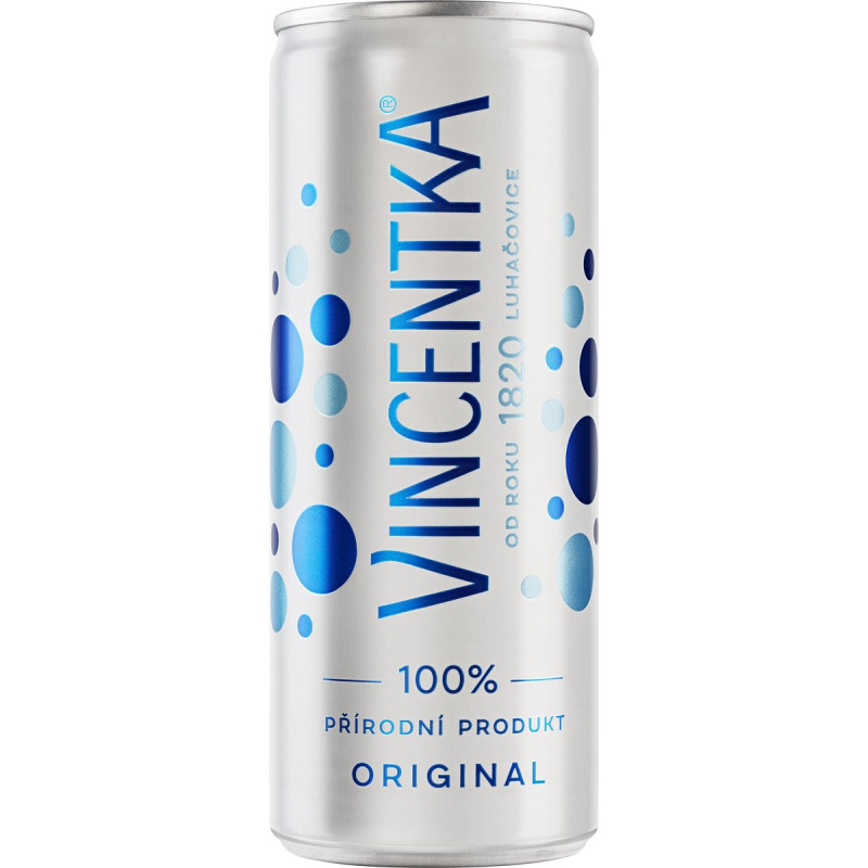 Vincentka minerální voda plech