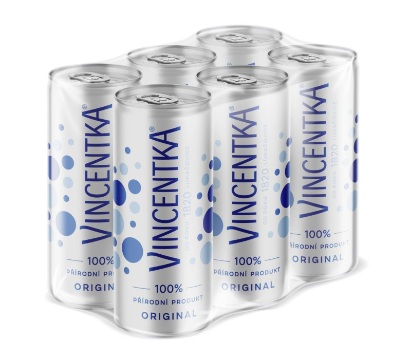 VINCENTKA Přírodní minerální voda multipack plech 6 x 250 ml