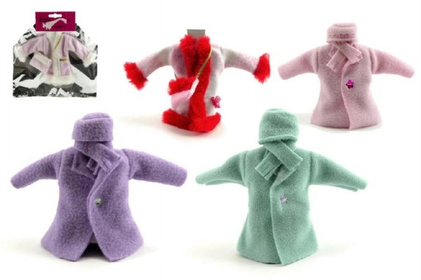 Teddies Šaty/Oblečky kabátek na panenky 21x30cm